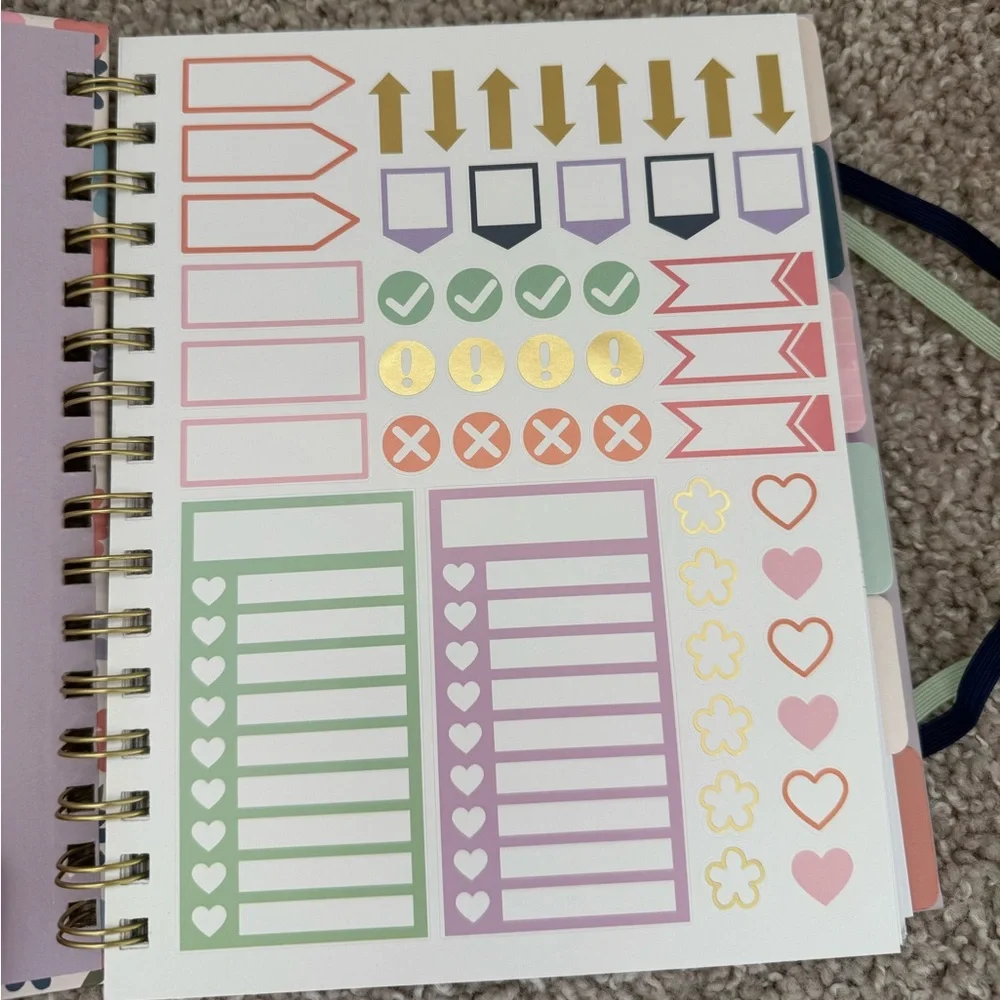 Floral Spiral Notebook with Gold Accents